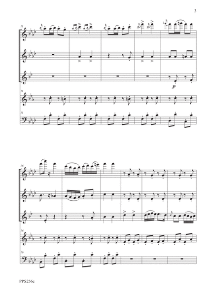 SCHIUBERT MOMENT MUSICAL Opus 94 No. 3 for woodwind quintet