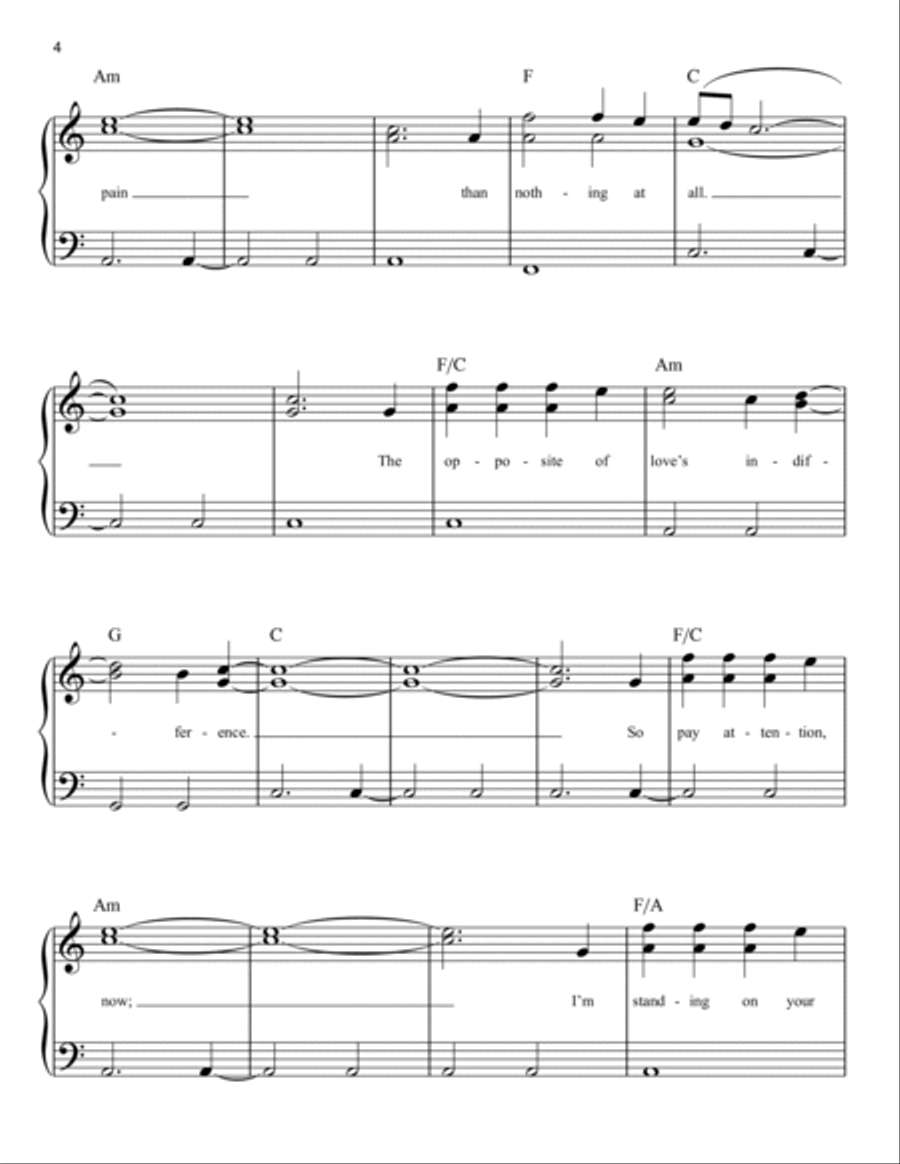 Stubborn Love Easy Piano scores gallery preview page 4