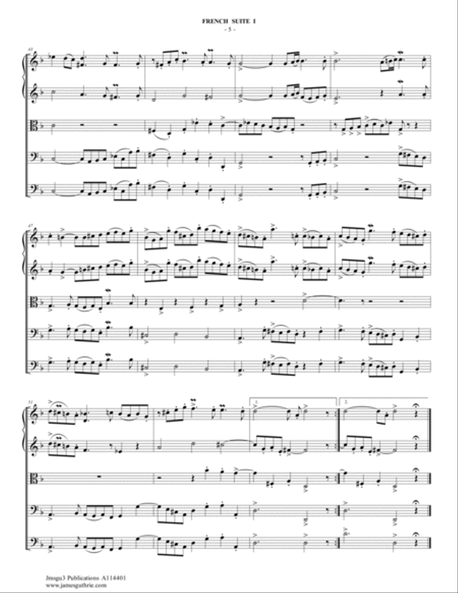 BACH: Six French Suites Complete BWV 812-817 for String Orchestra String Orchestra scores gallery preview page 5