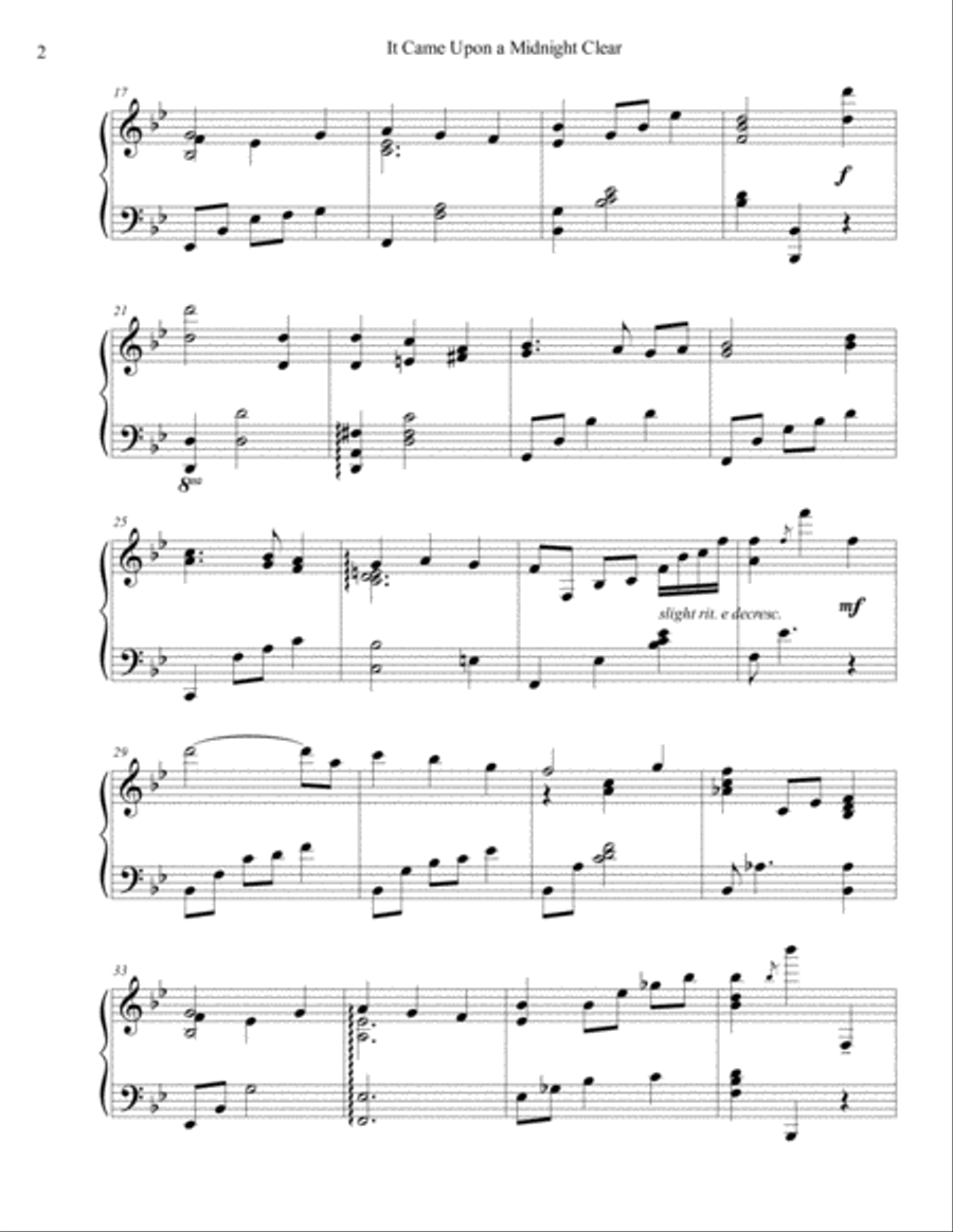 It Came Upon a Midnight Clear Piano Solo scores gallery preview page 2