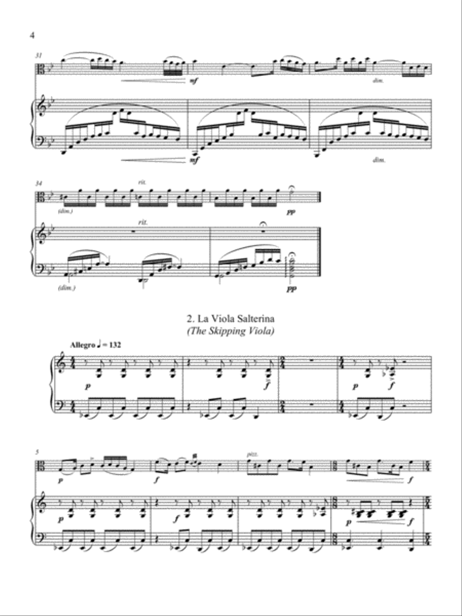 Short Pieces for Viola and Piano Piano Accompaniment scores gallery preview page 3