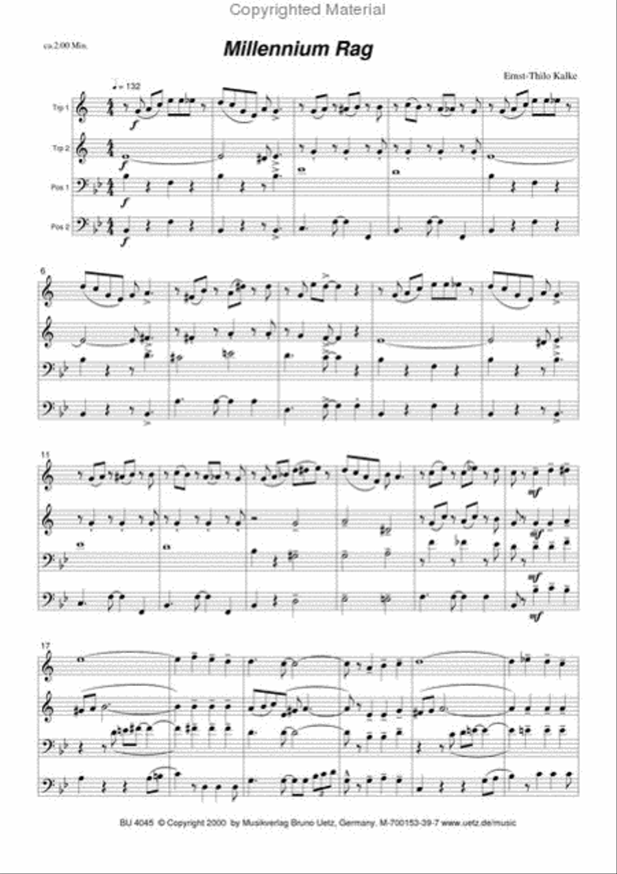Millennium Rag Brass Quartet scores gallery preview page 2