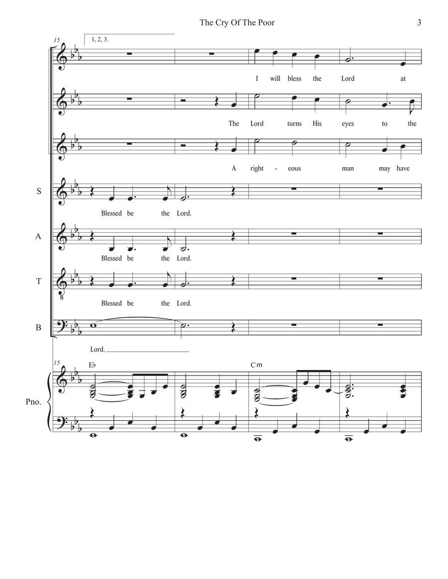 The Cry Of The Poor (Vocal Quartet - (SATB) 4-Part scores gallery preview page 3