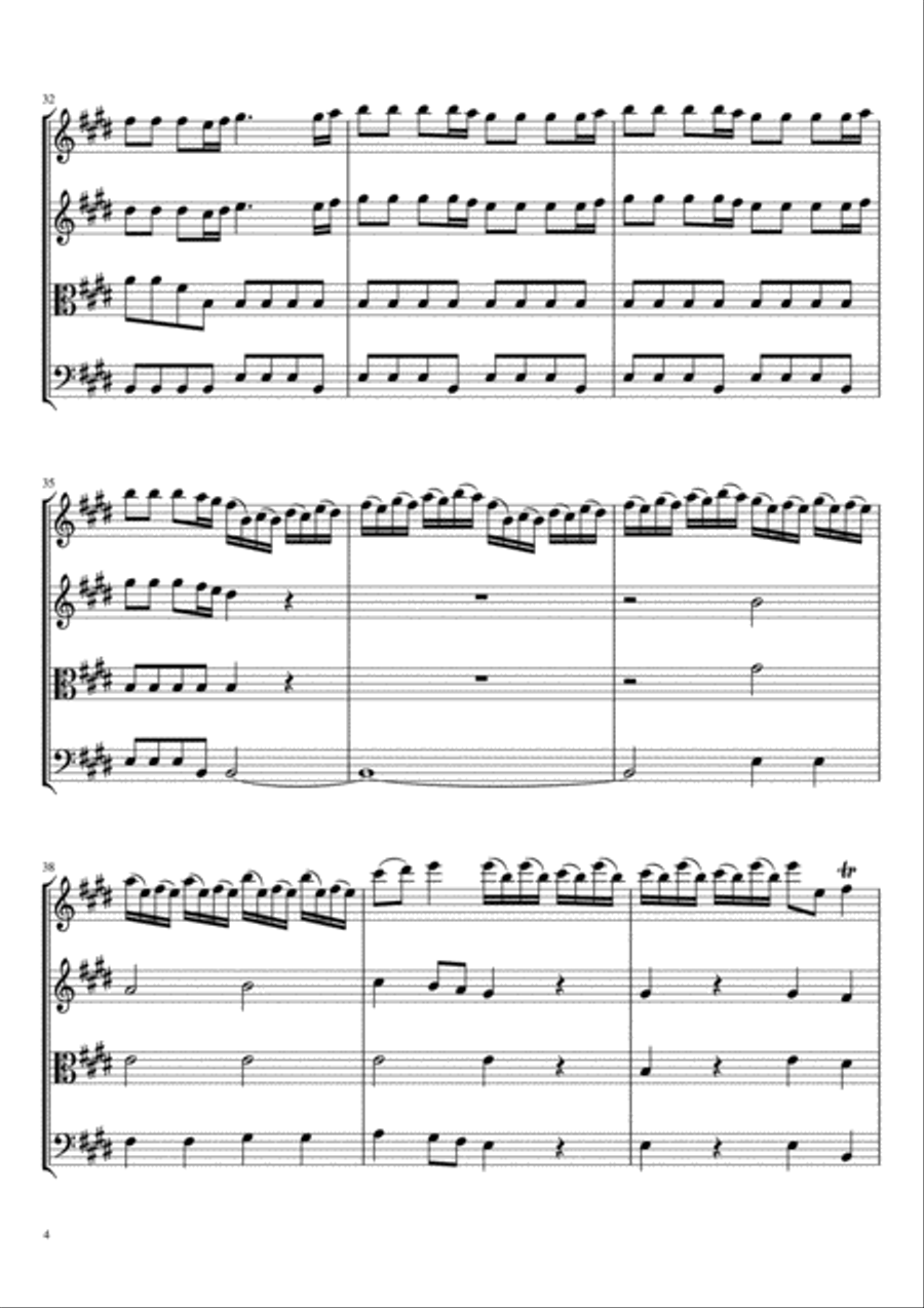 The Four Seasons, Spring, First Movement String Quartet scores gallery preview page 5