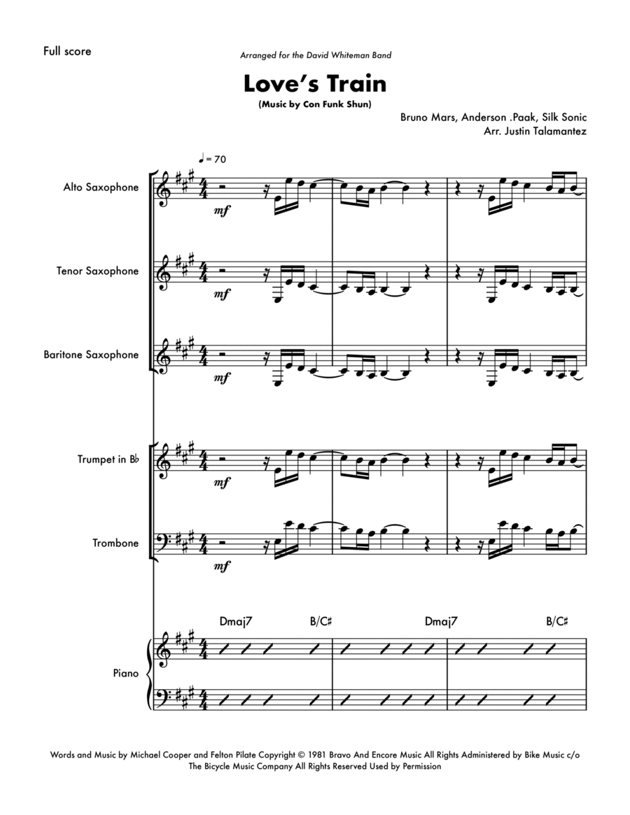Love's Train Small Ensemble scores gallery preview page 1