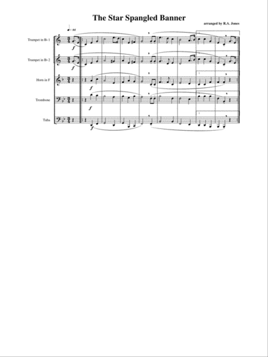 The Star Spangled Banner Brass Quintet scores gallery preview page 2