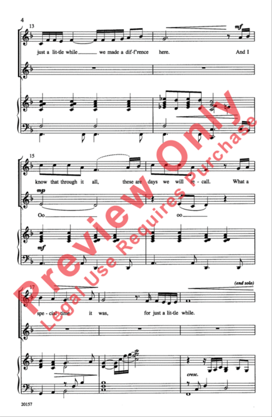 For Just a Little While 2-Part scores gallery preview page 4