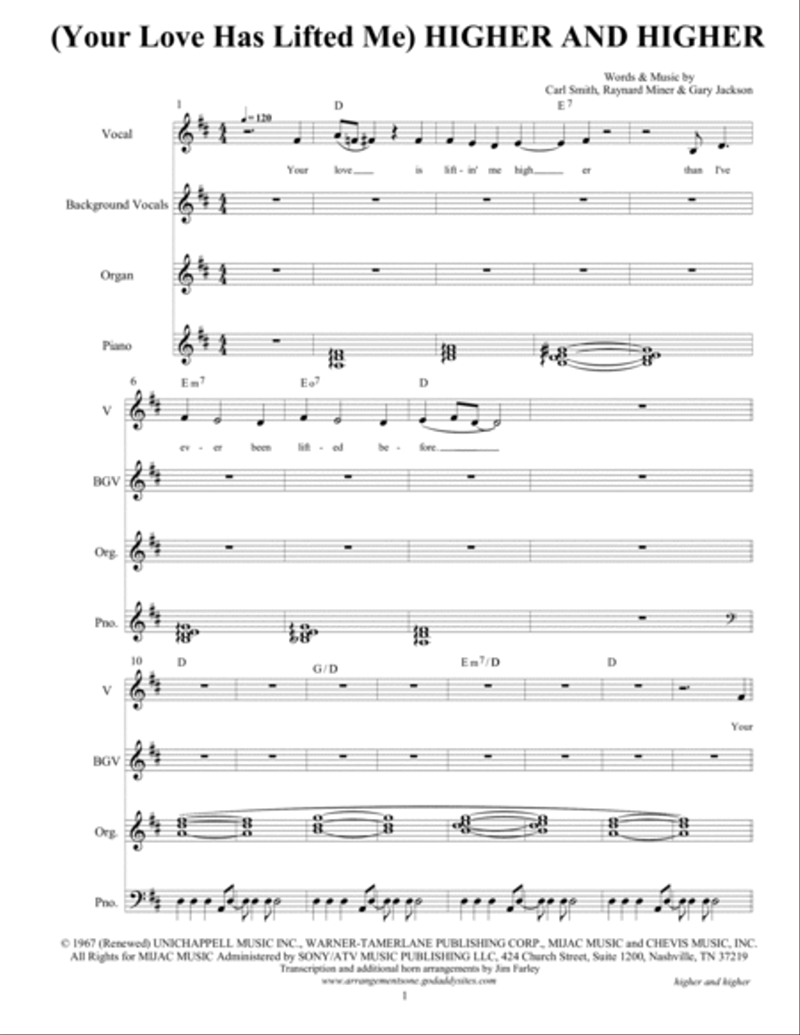 (your Love Has Lifted Me) Higher And Higher Piano scores gallery preview page 3