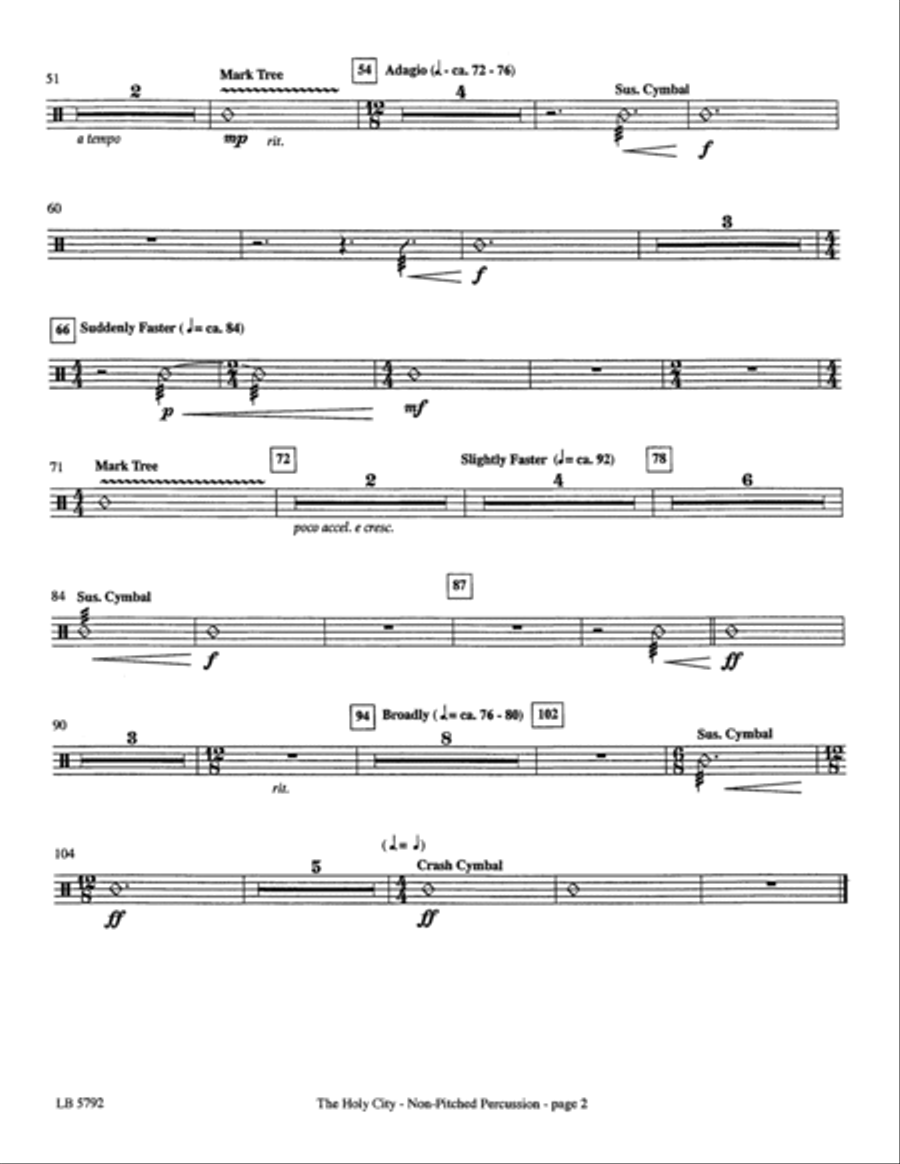 The Holy City (arr. Mark Hayes) - Un-pitched Percussion Choir scores gallery preview page 2