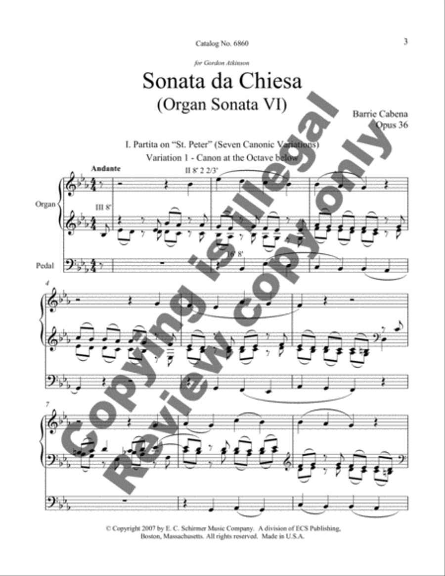 Sonata da Chiesa (Organ Sonata VI)