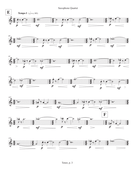 Saxophone Quartet (2016) tenor part