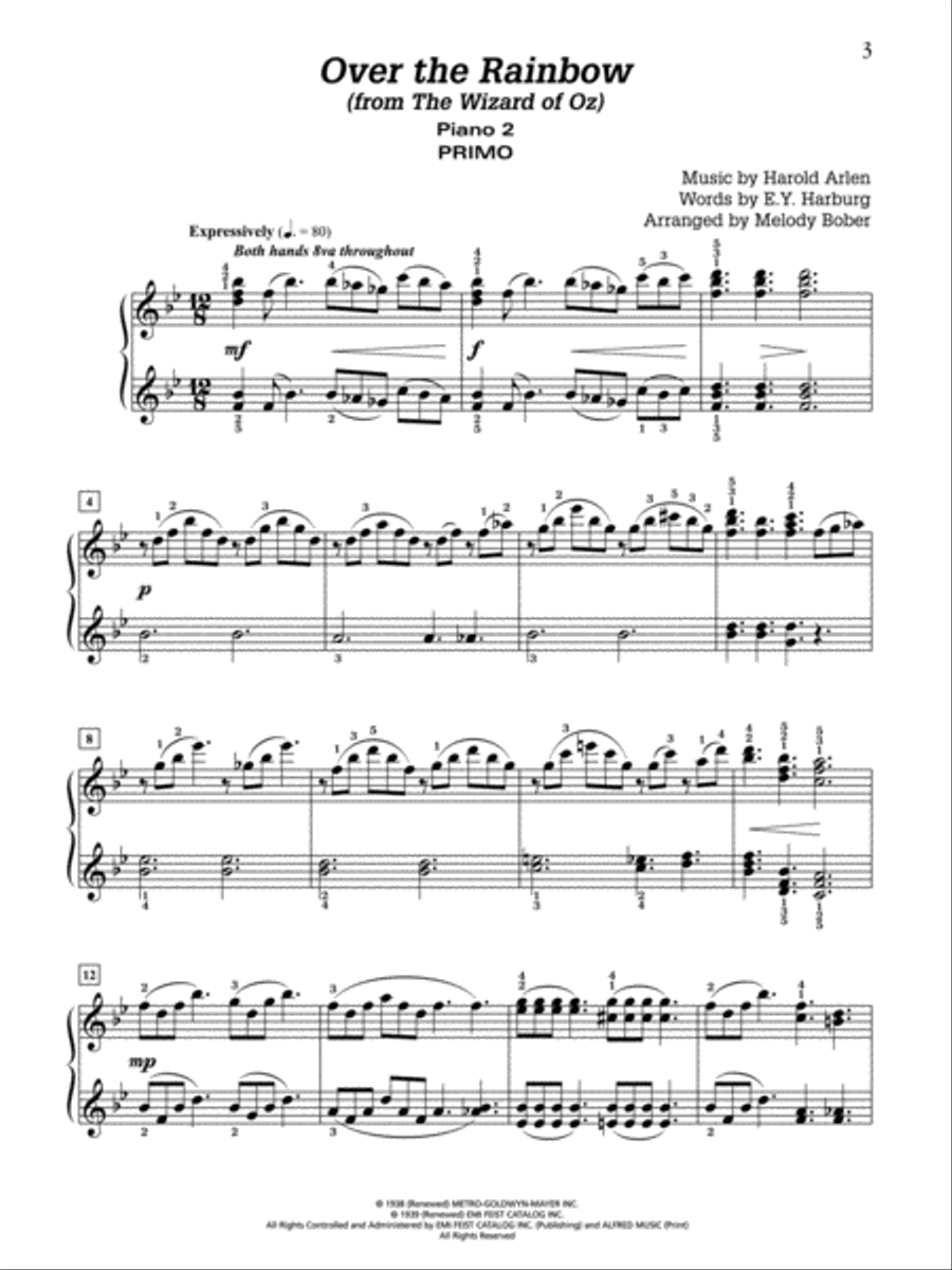Over the Rainbow: 4th Keyboard Piano scores gallery preview page 3