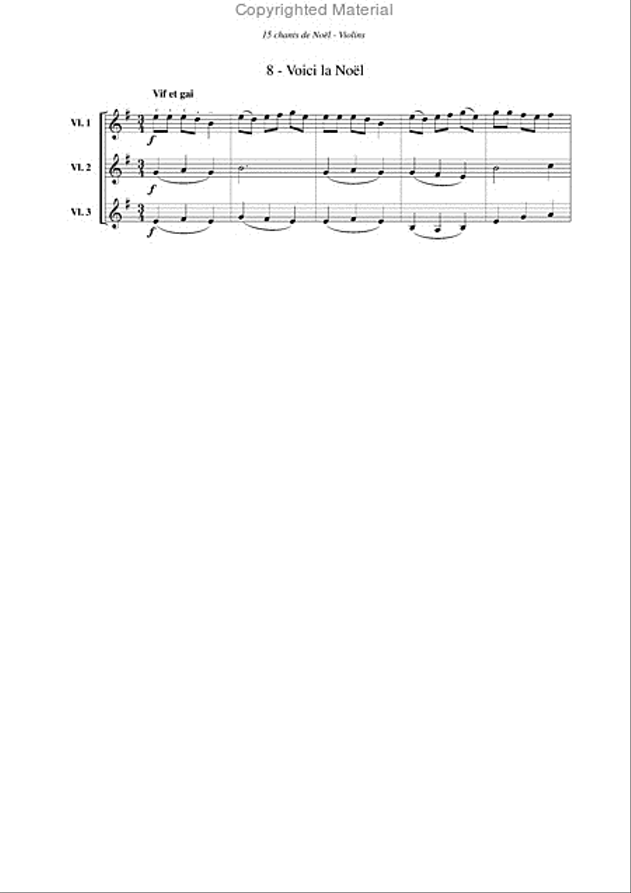Chants de Noël (15), pour violon Violin scores gallery preview page 9