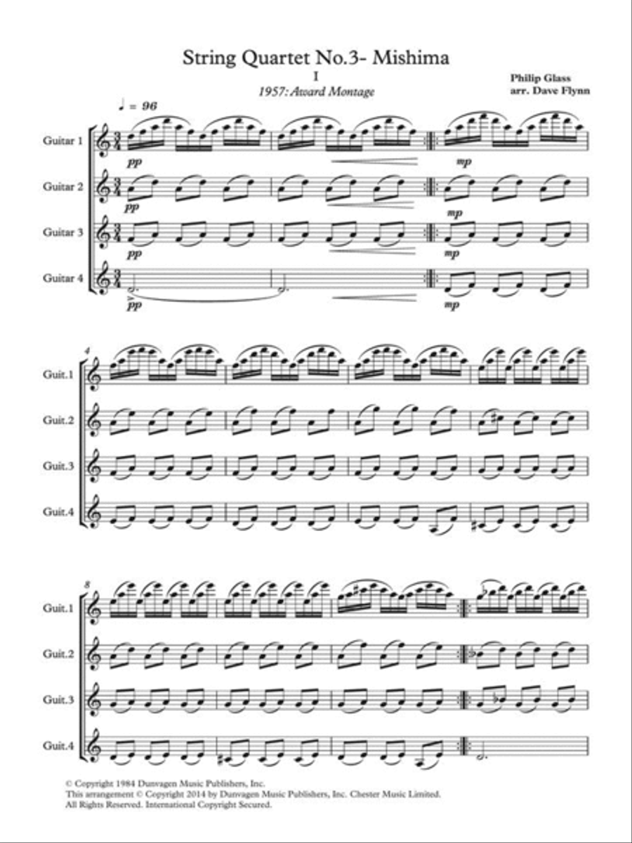 String Quartet No.3 Mishima Guitar Ensemble scores gallery preview page 2