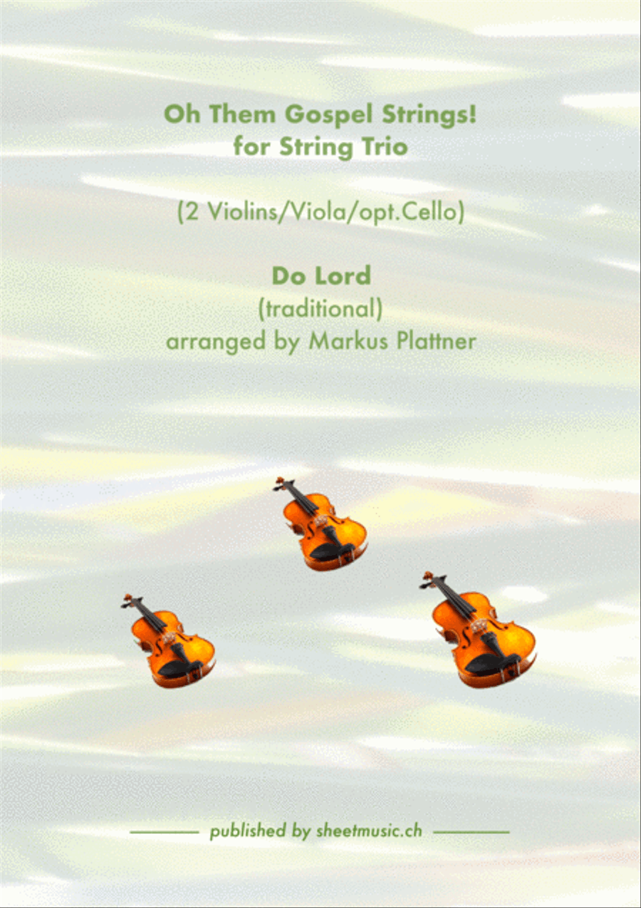 ‘Do Lord’ for String Trio (2 violins, viola, opt. cello part) String Trio scores gallery preview page 1
