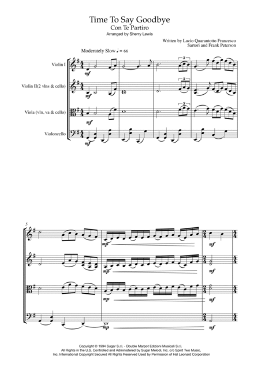 Time To Say Goodbye String Trio scores gallery preview page 4