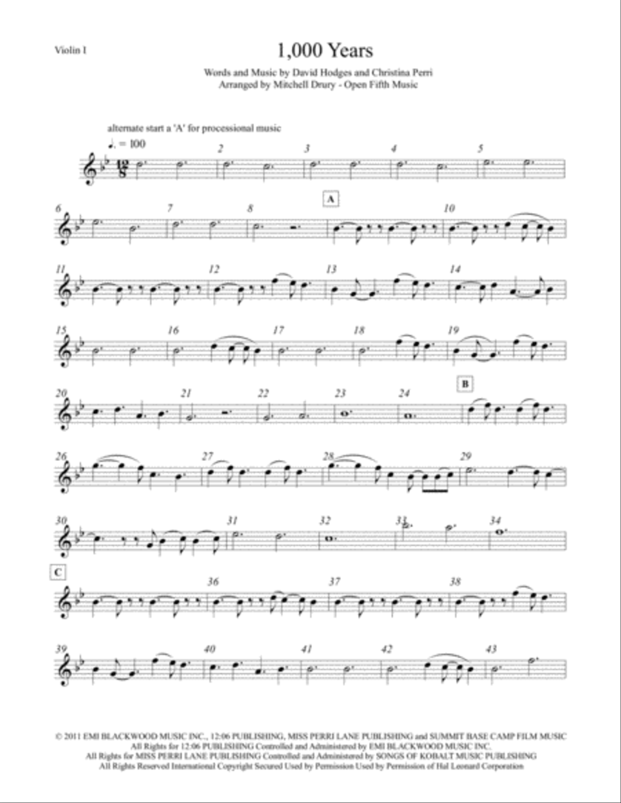 A Thousand Years String Quartet scores gallery preview page 1