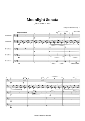 Book cover for Moonlight Sonata by Beethoven for Trombone Quintet