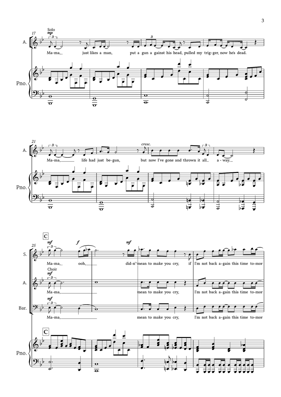 Bohemian Rhapsody 3-Part scores gallery preview page 4