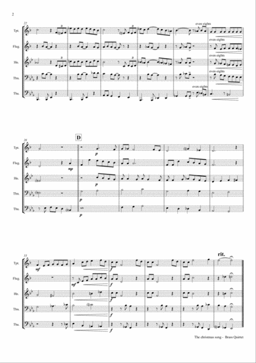 The Christmas Song (Chestnuts Roasting On An Open Fire) Horn scores gallery preview page 3