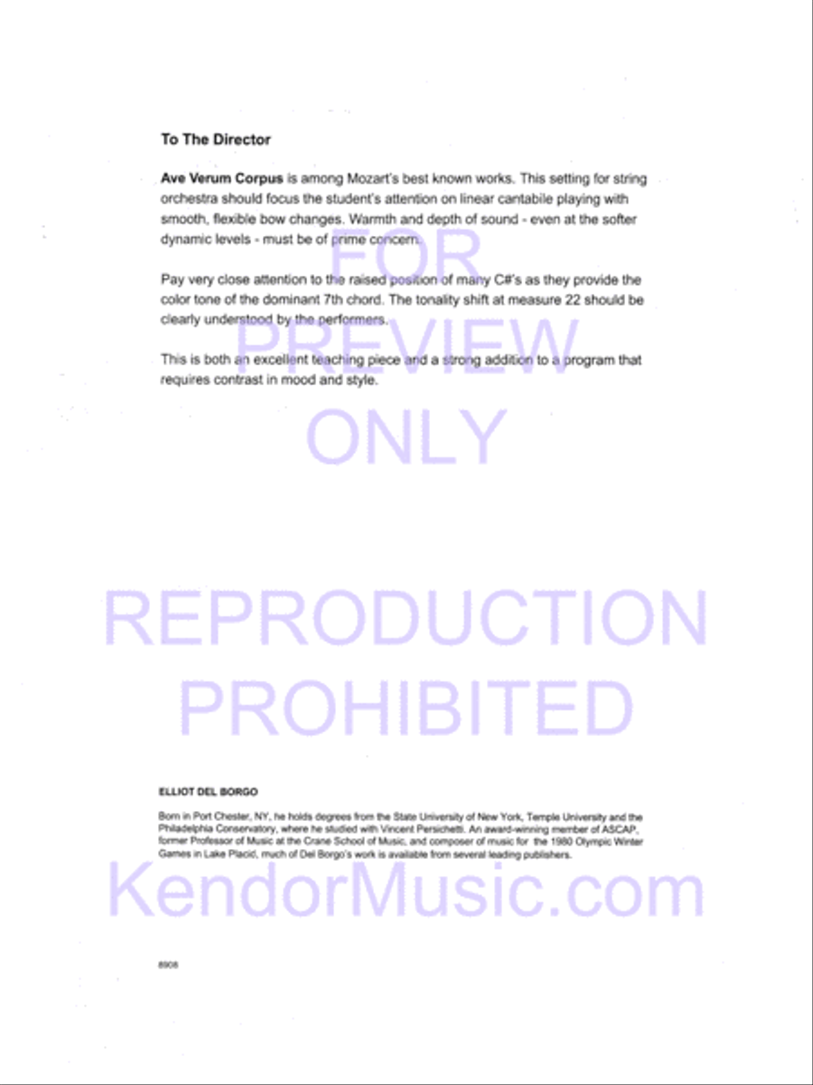 Ave Verum Corpus String Orchestra scores gallery preview page 3
