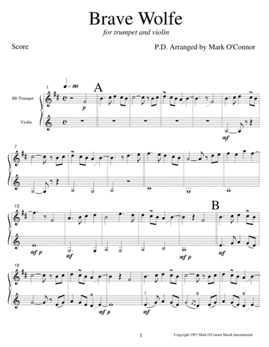 Brave Wolfe (score – trumpet and violin) image number null