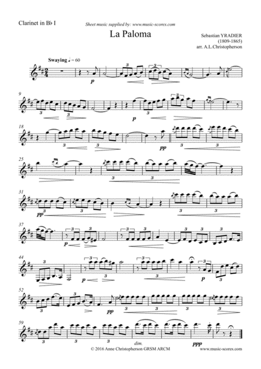 La Paloma - 2 Clarinets and Piano image number null