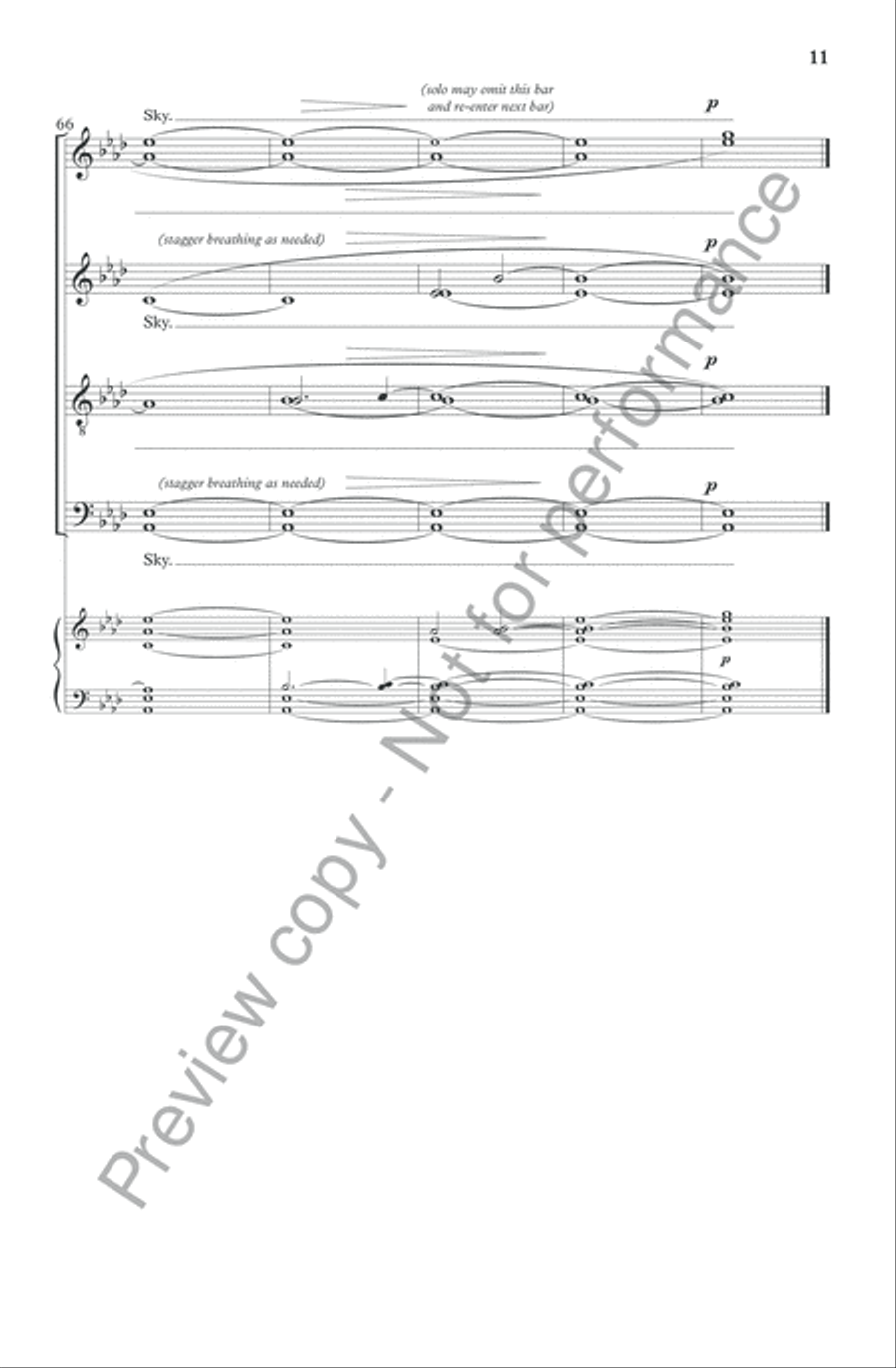 The Sun Never Says 4-Part scores gallery preview page 12