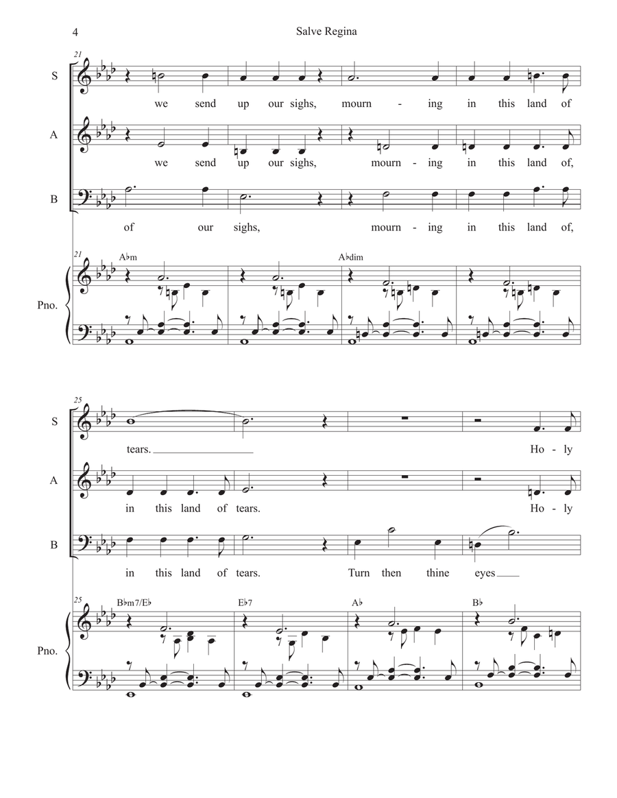 Salve Regina in A-flat (Vocal Trio - (SAB) 3-Part scores gallery preview page 4