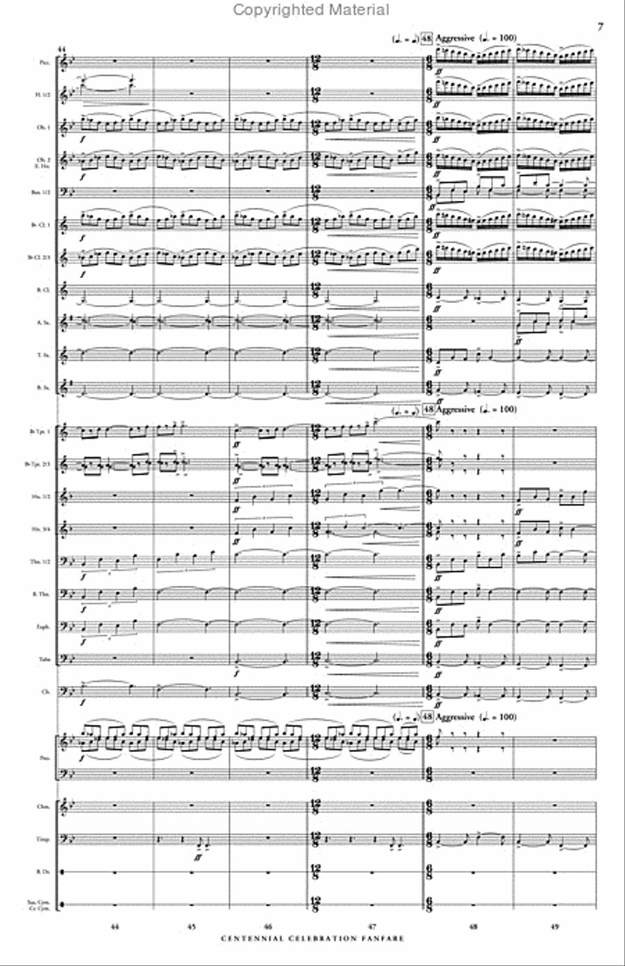 Centennial Celebration Fanfare Concert Band scores gallery preview page 8