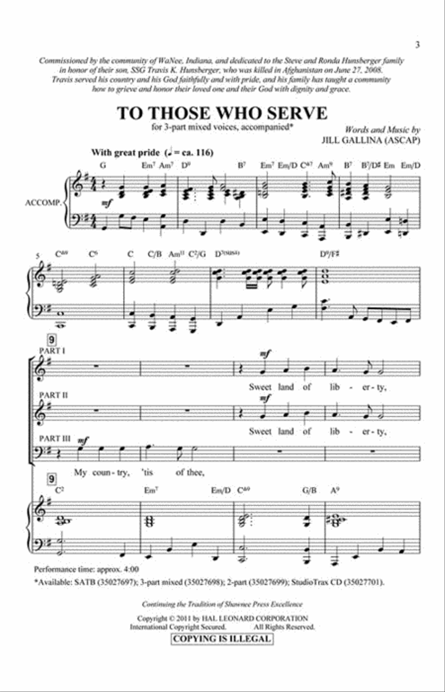 To Those Who Serve 3-Part scores gallery preview page 2
