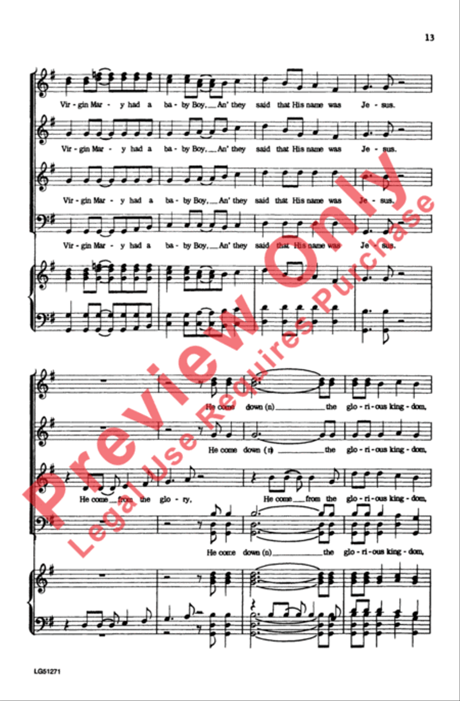 The Virgin Mary Had a Baby Boy 4-Part scores gallery preview page 13