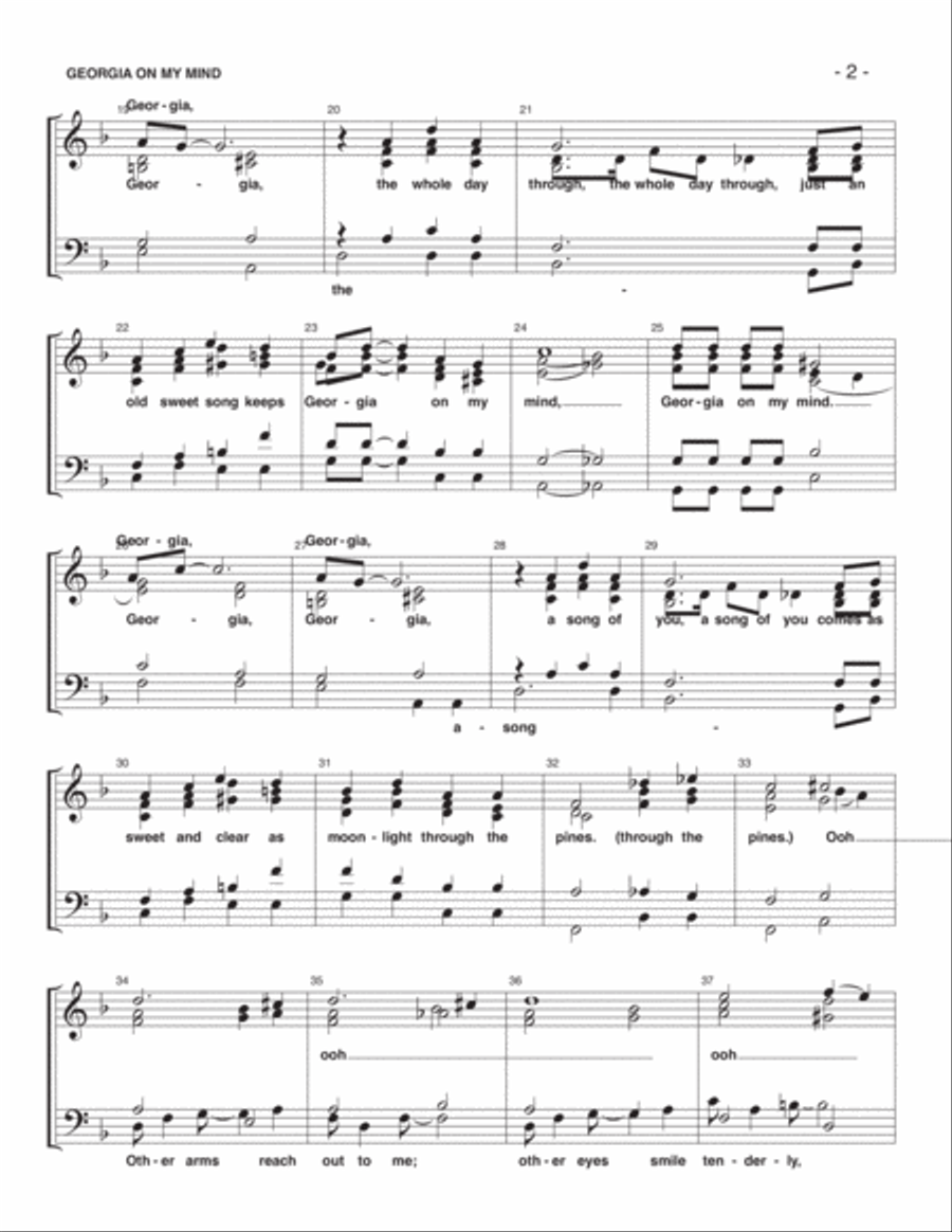 Georgia On My Mind Georgia On My Mind TTBB scores gallery preview page 2