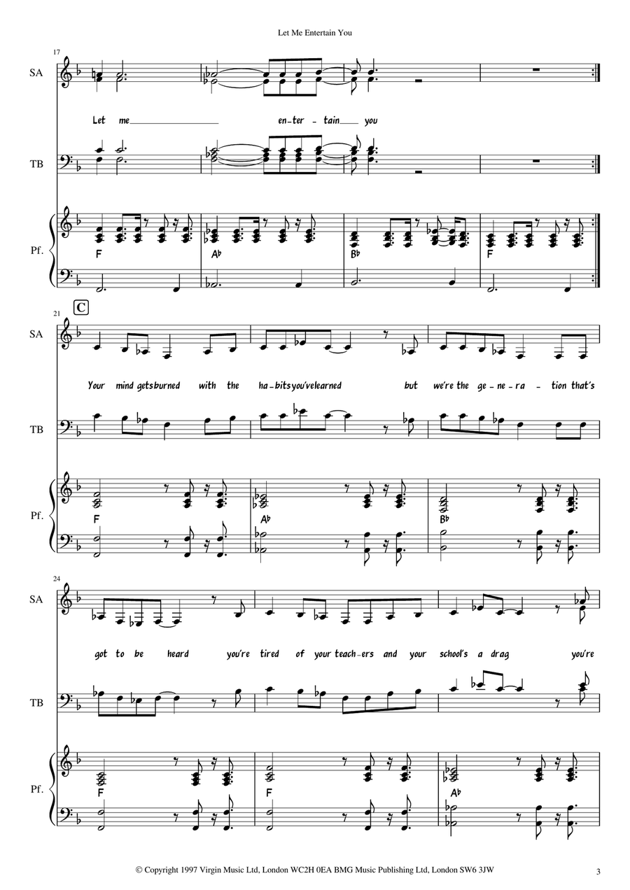 Let Me Entertain You 4-Part scores gallery preview page 4
