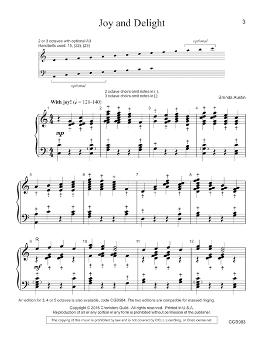 Joy and Delight (2 or 3 octaves) 3-Octaves scores gallery preview page 3