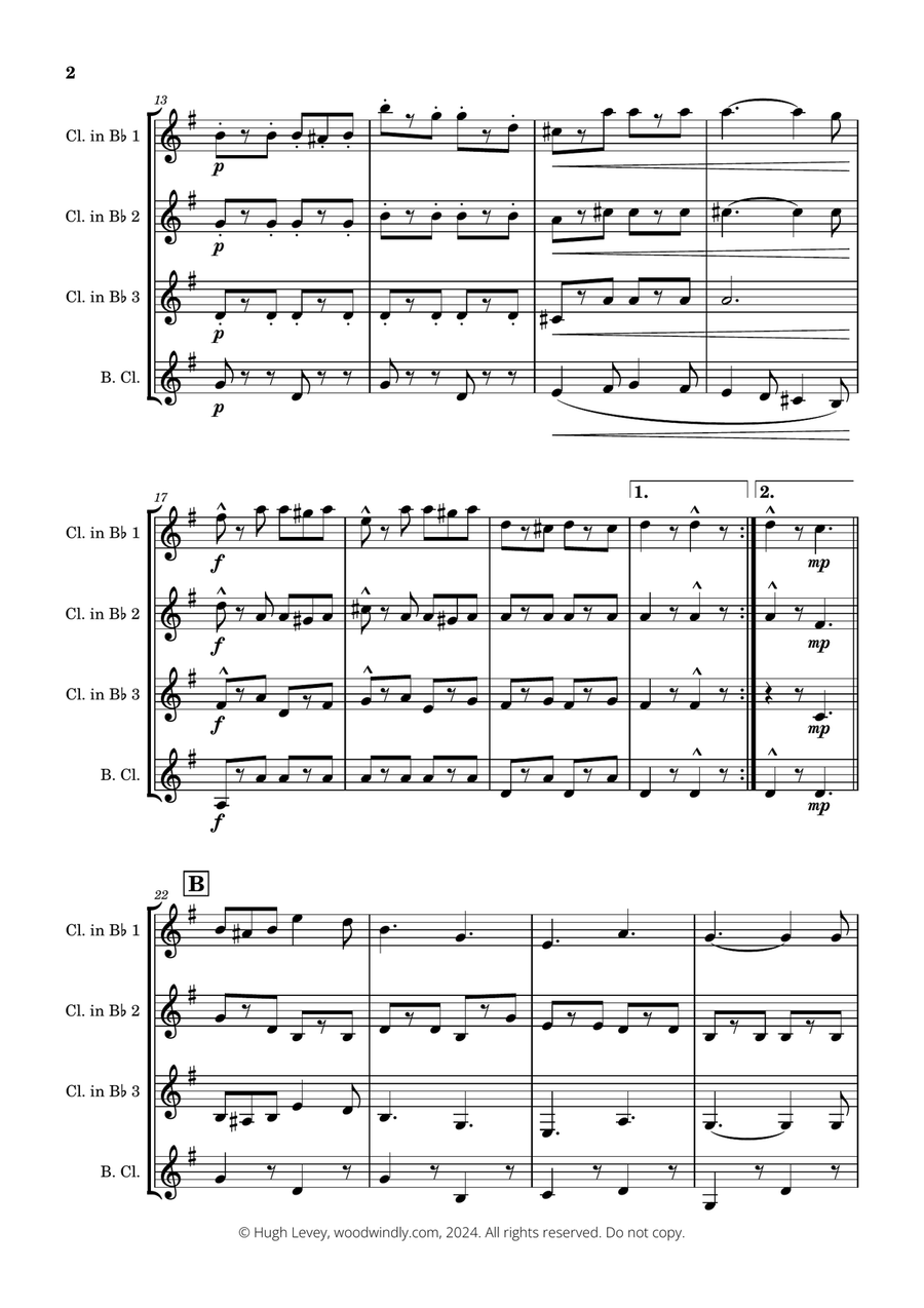 The Liberty Bell arranged for Clarinet Quartet Clarinet Quartet scores gallery preview page 4