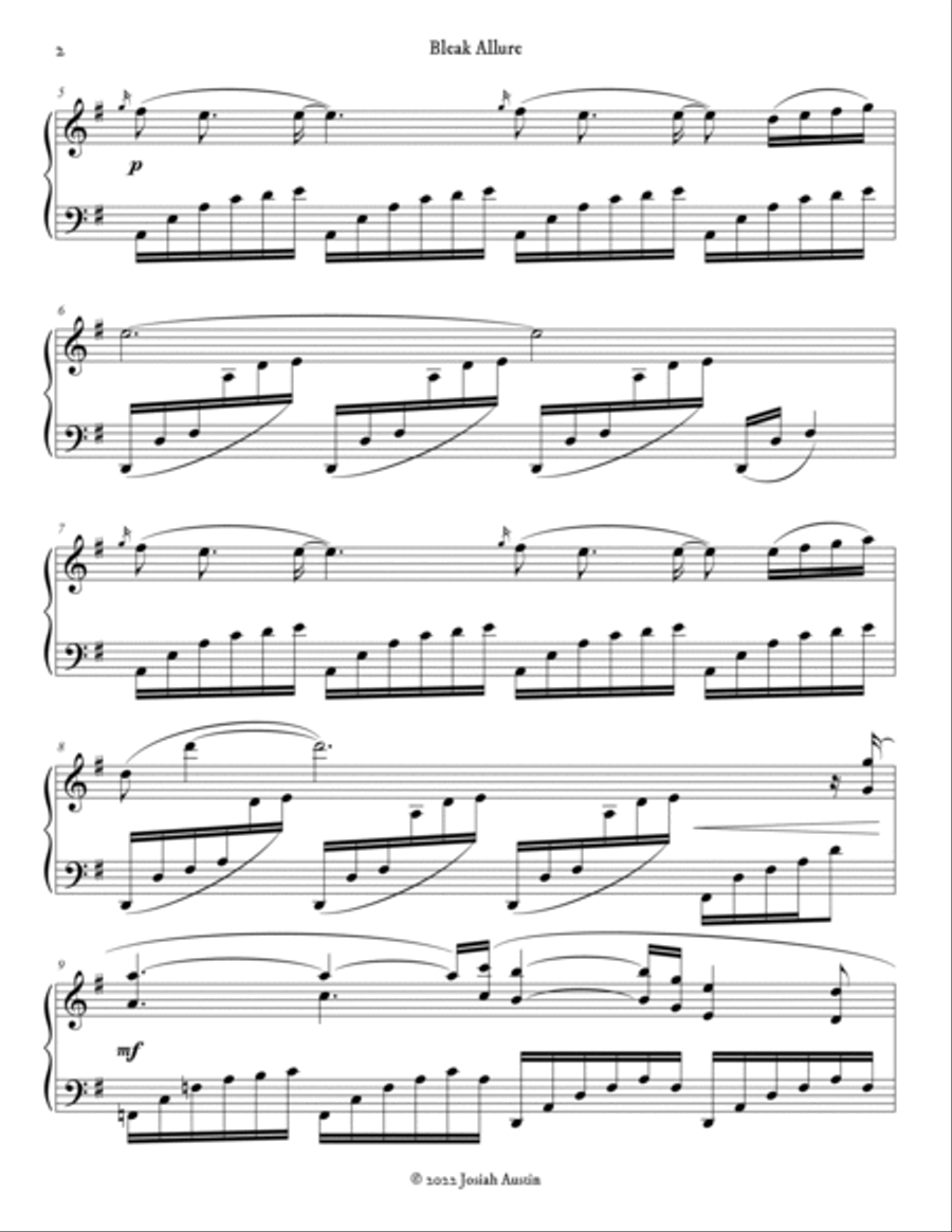 Bleak Allure Piano Solo scores gallery preview page 3