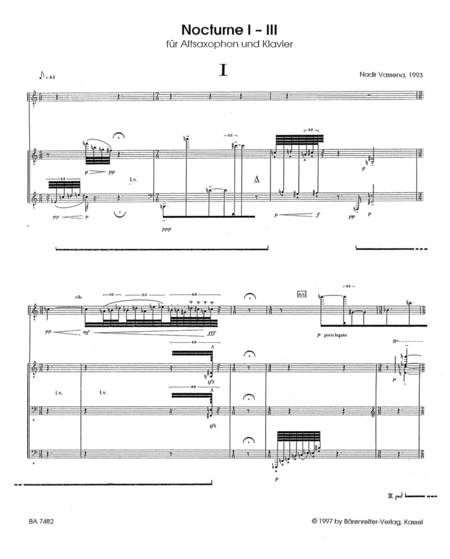 Nocturnes I-III for Alto Saxophone and Piano