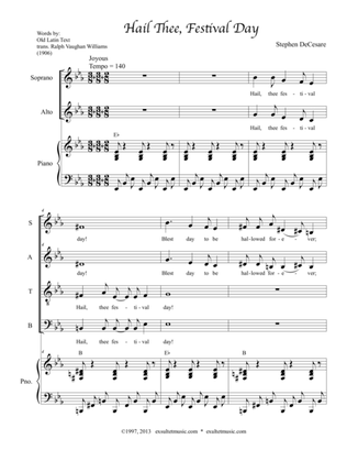 Hail Thee, Festival Day (SATB)
