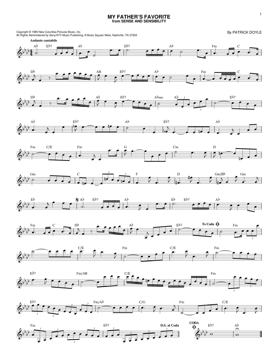 My Father's Favorite My Father's Favorite Piano scores gallery preview page 1