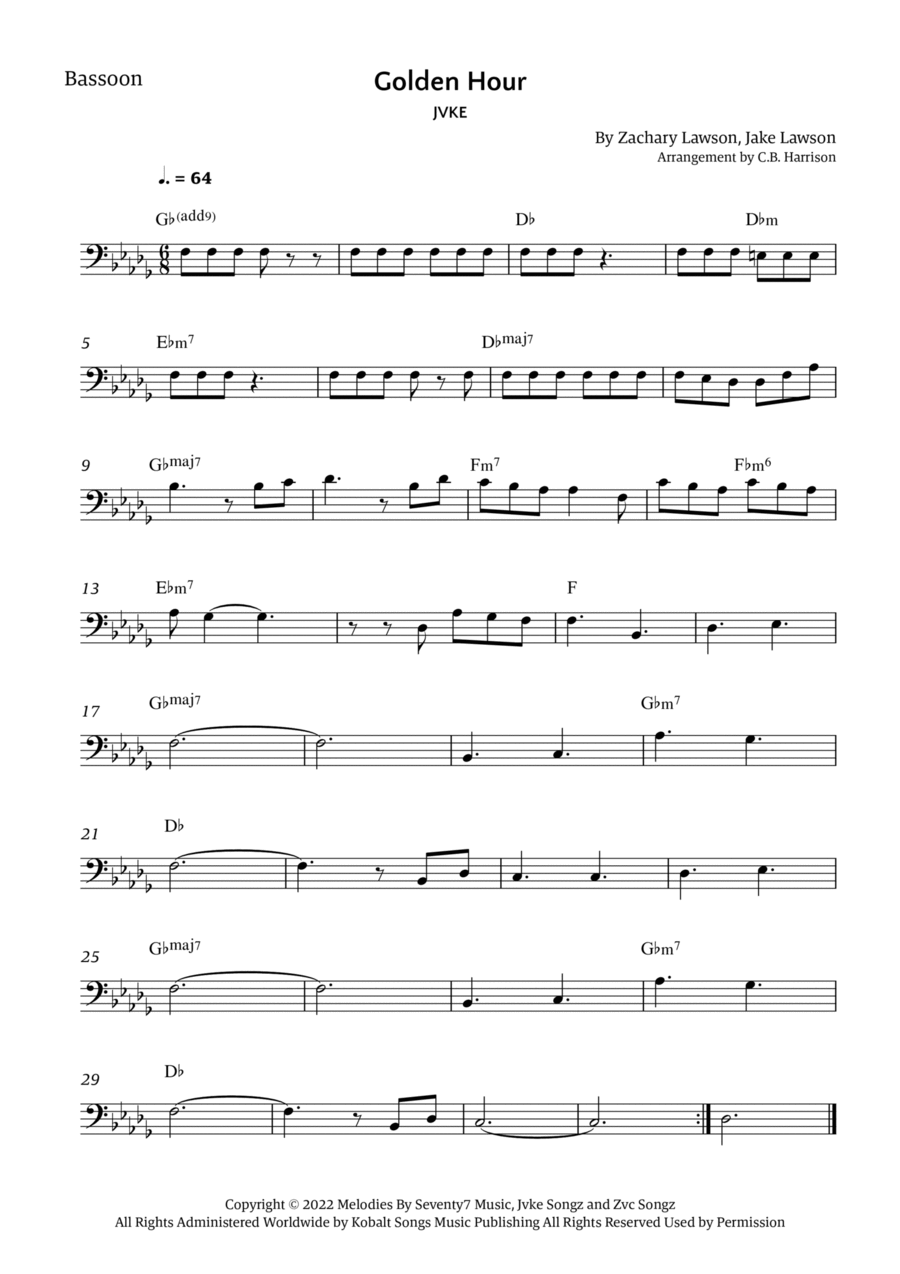 Golden Hour Bassoon Solo scores gallery preview page 1