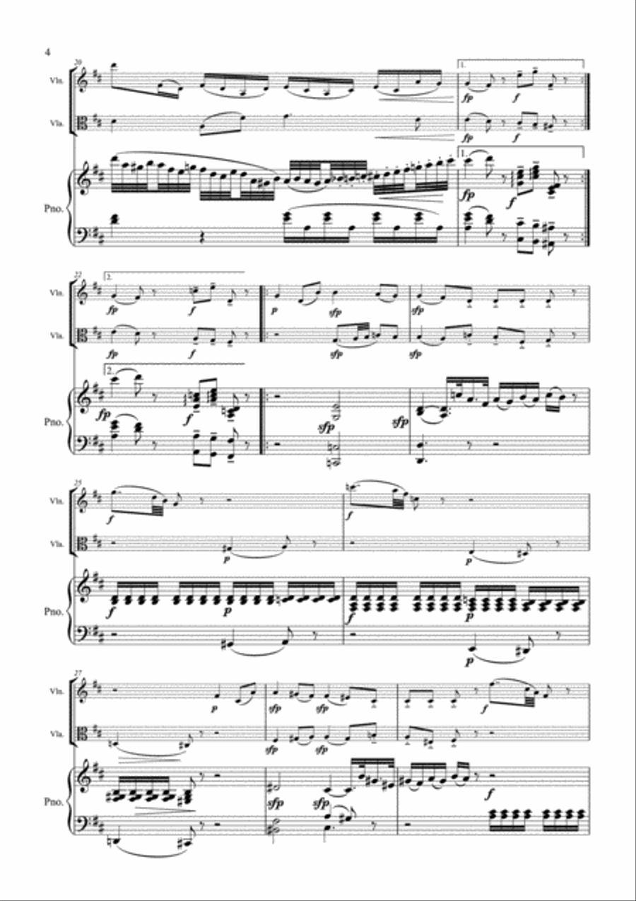 Mozart - Adagio in B minor K 540 - Violin, Viola & Piano Small Ensemble scores gallery preview page 4