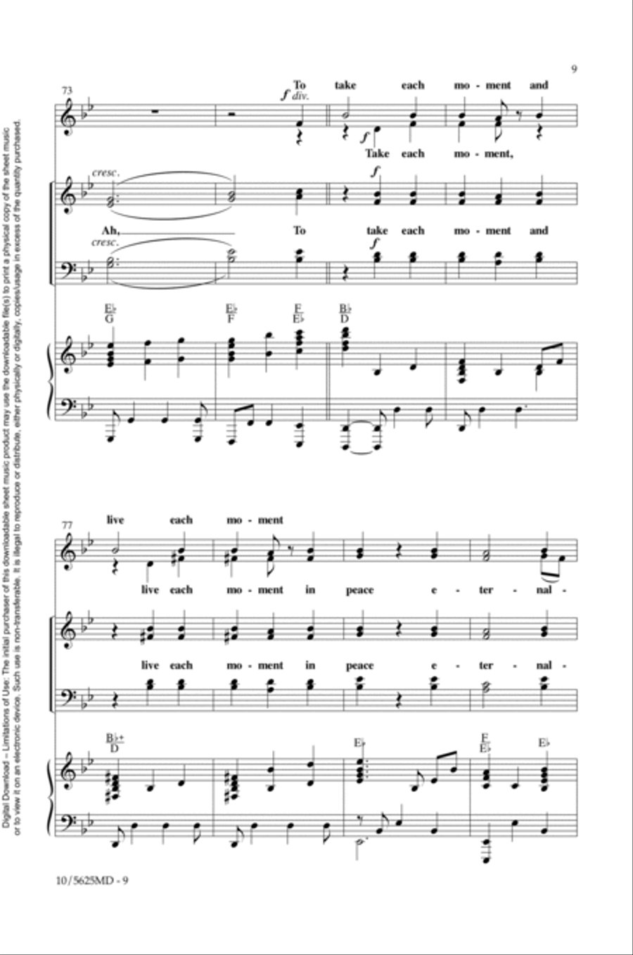 Let There Be Peace on Earth 4-Part scores gallery preview page 9