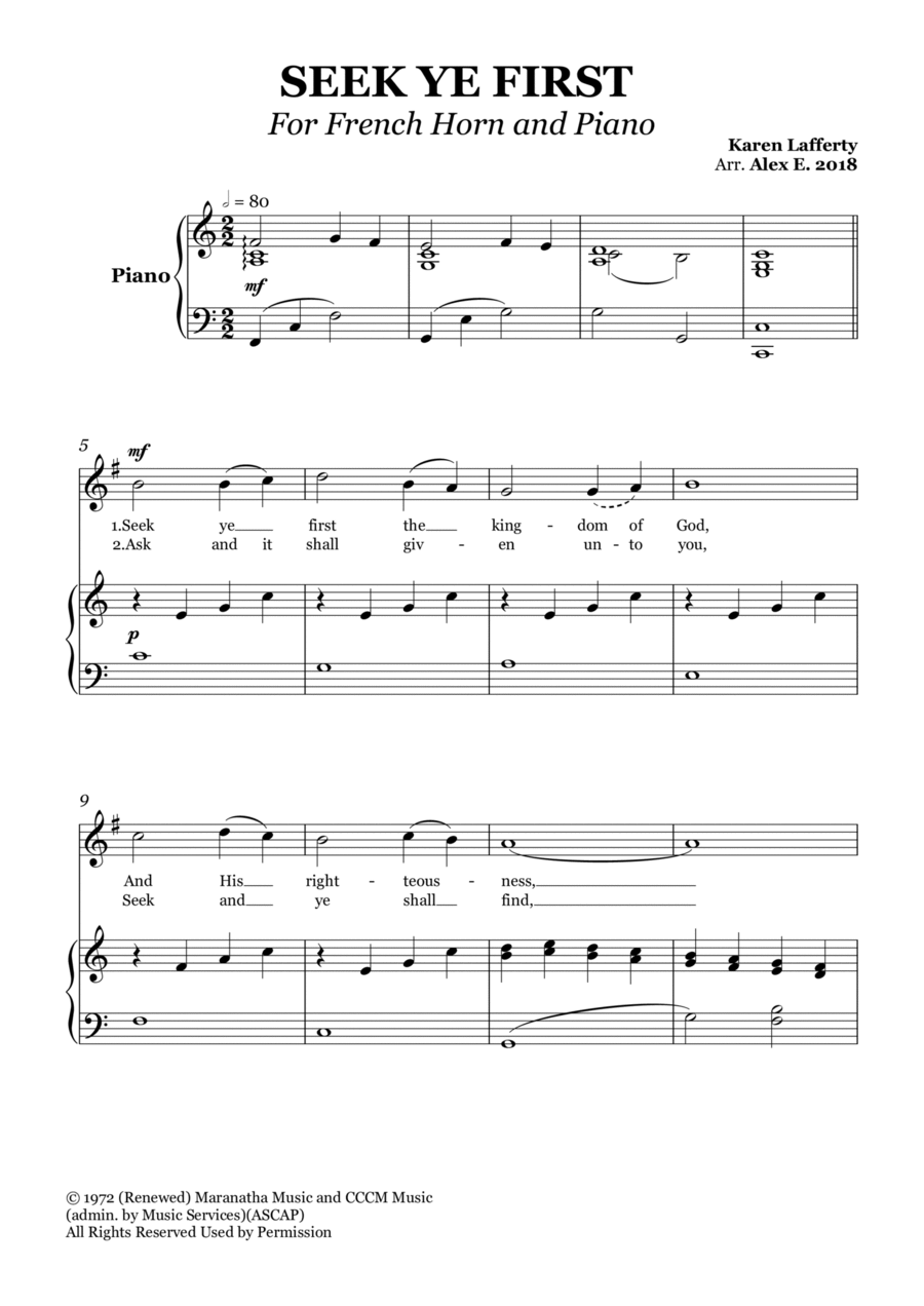 Seek Ye First Chamber Music scores gallery preview page 1