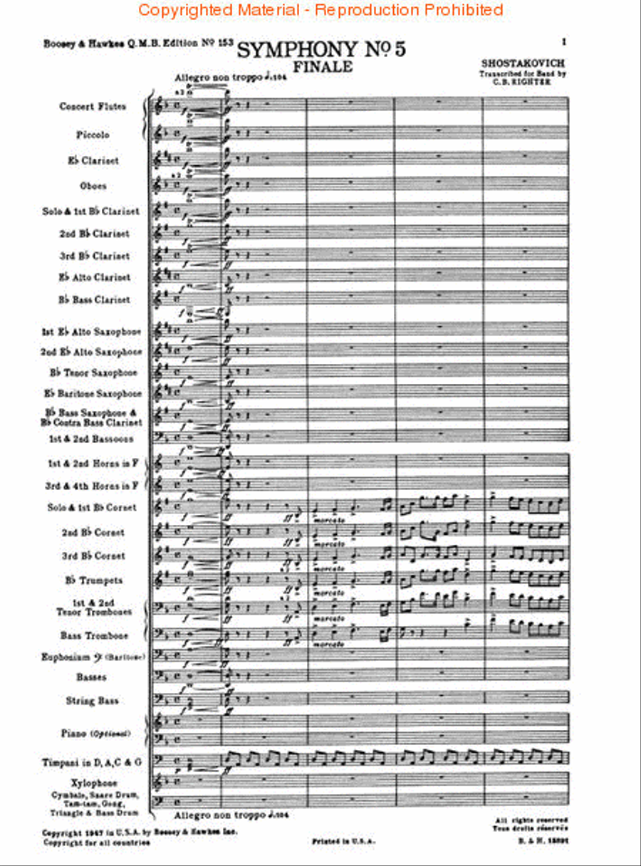 Finale from Symphony No. 5 Concert Band scores gallery preview page 2