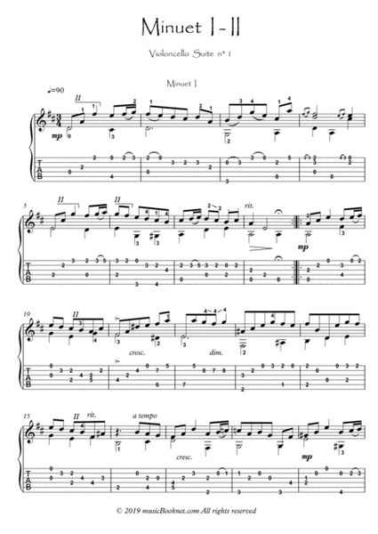 Bach for Guitar BWV 1007 Minuets image number null