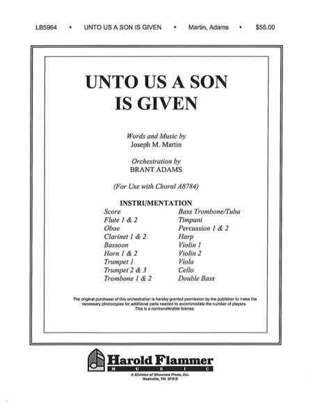 Unto Us A Son Is Given (From Journey of Promises)
