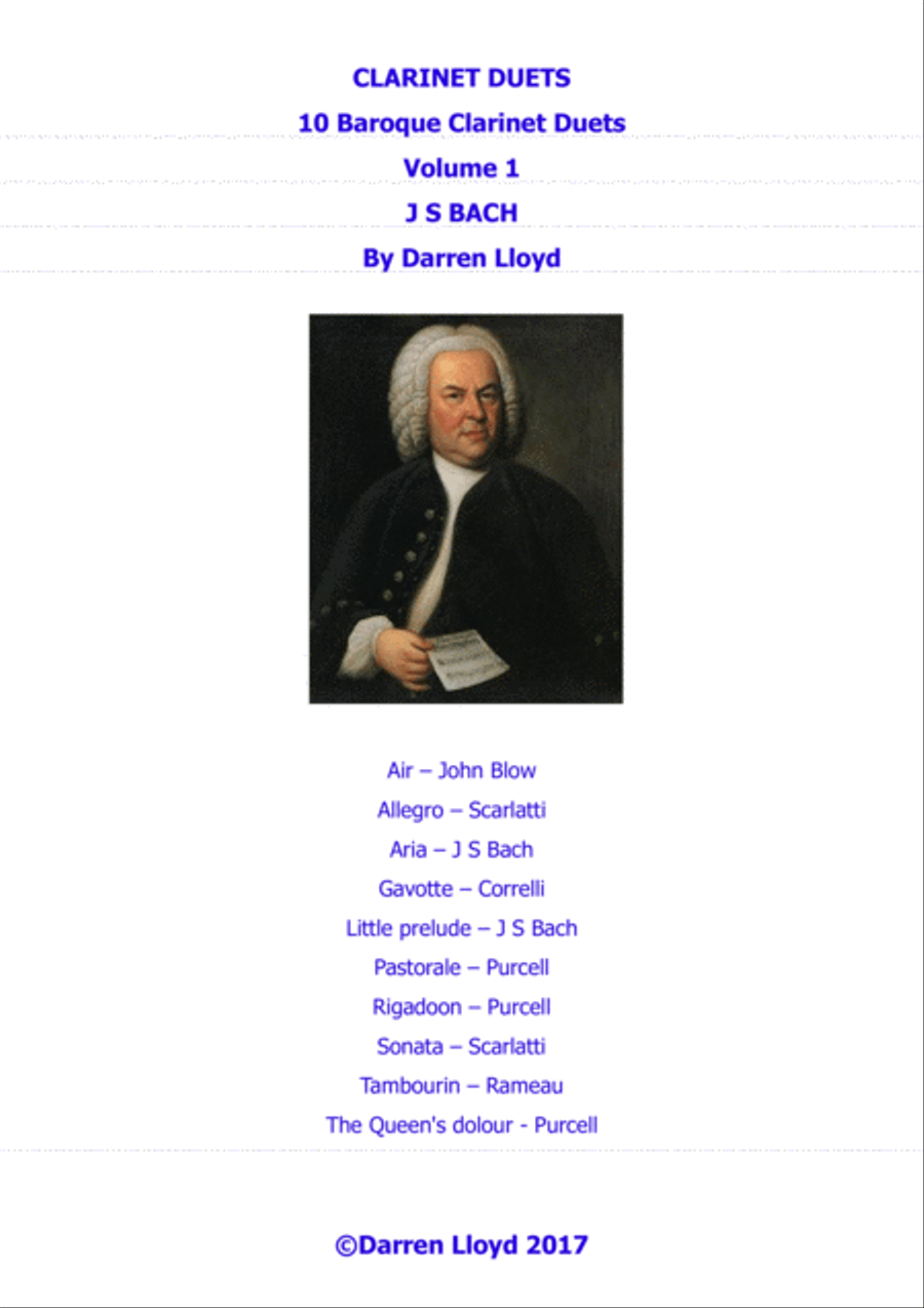 Clarinet duets - 10 Baroque duets - Volume 1 Clarinet Duet scores gallery preview page 1
