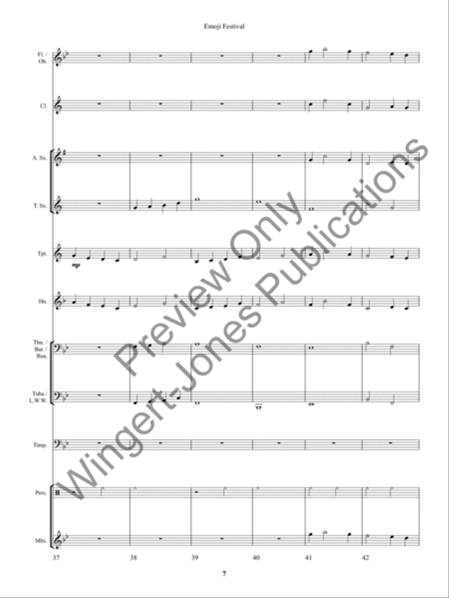 Emoji Festival Emoji Festival Concert Band scores gallery preview page 10
