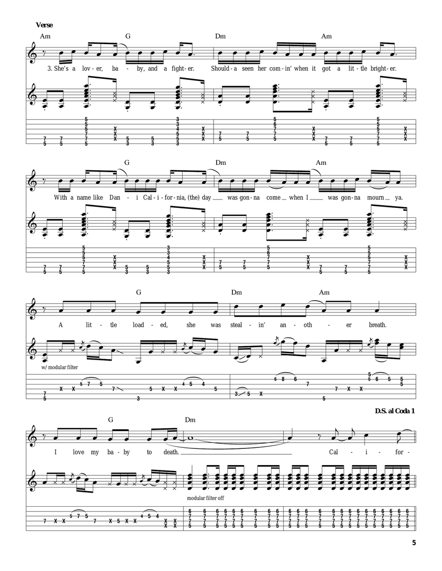 Dani California Dani California Acoustic Guitar scores gallery preview page 5